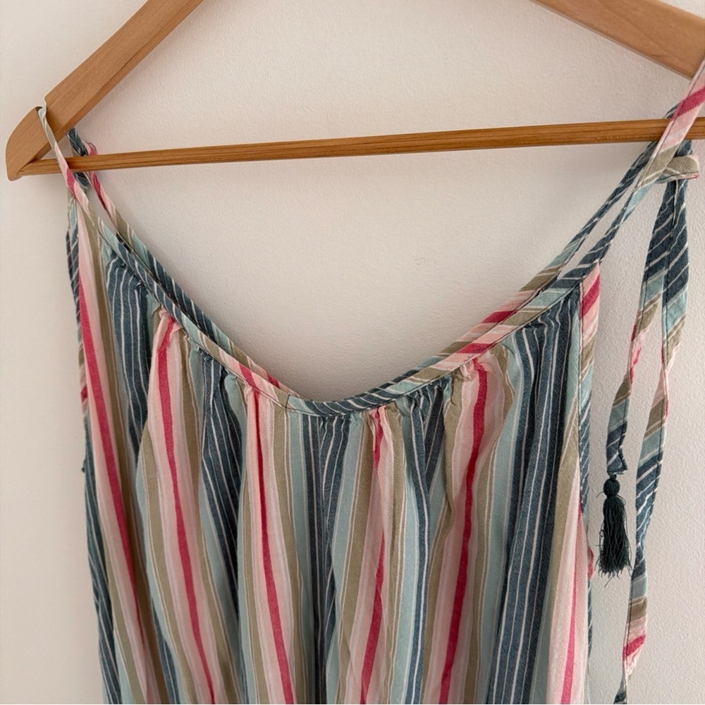 Old Navy Striped Maxi Swing Spring Summer Wedding Dress Tie Beach L - Picture 8 of 8